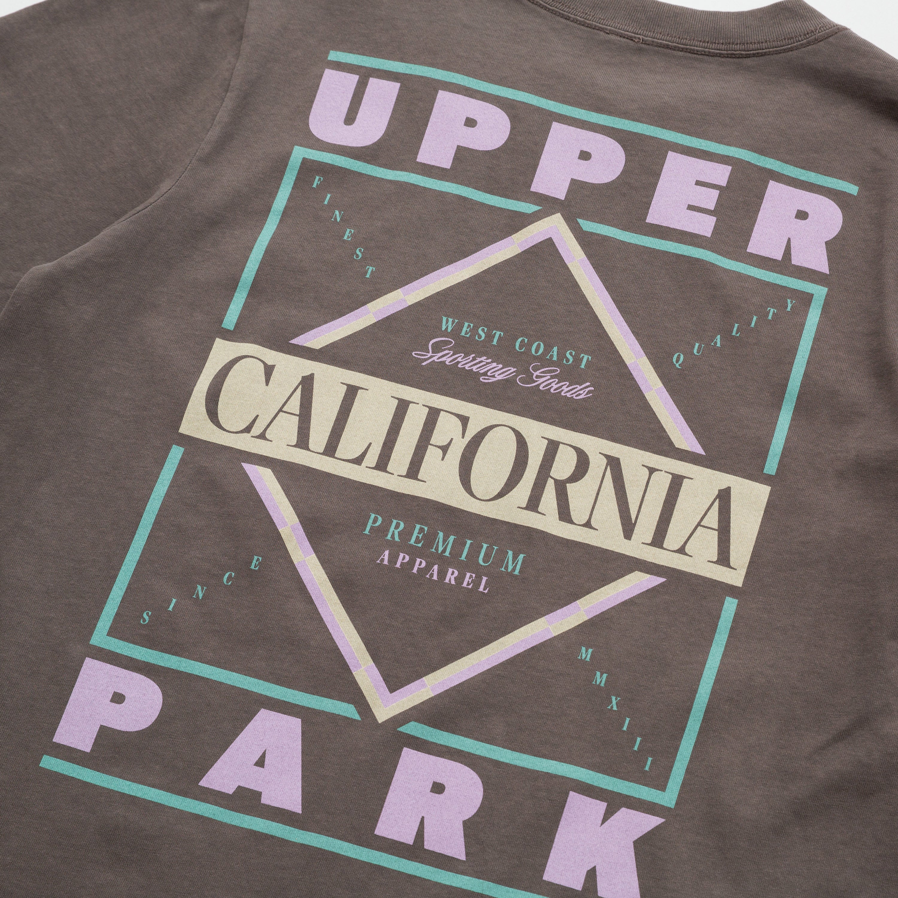 Upper Park Discovery Graphic Women's Tee - Grey t-shirt with 'Upper California Park' graphic design