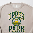Women's Campus Crew Sweatshirt - Beige sweatshirt with 'Upper Park' text and logo on a white background