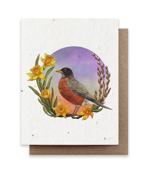 The Bower Studio - Spring Robin Plantable Herb Seed Card
