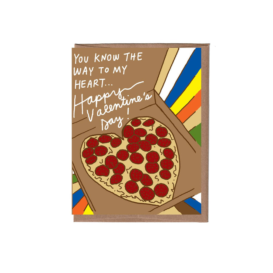 La Familia Green - Scratch & Sniff Heart Pizza Valentine's Day Greeting Card