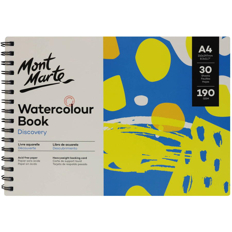 Mont Marte Usa, Inc. - Watercolor Book Discovery A4 (8.3 x 11.7in) 30 Sheets 190gsm
