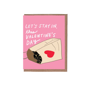 La Familia Green - Cat in Bag Valentine's Day Greeting Card