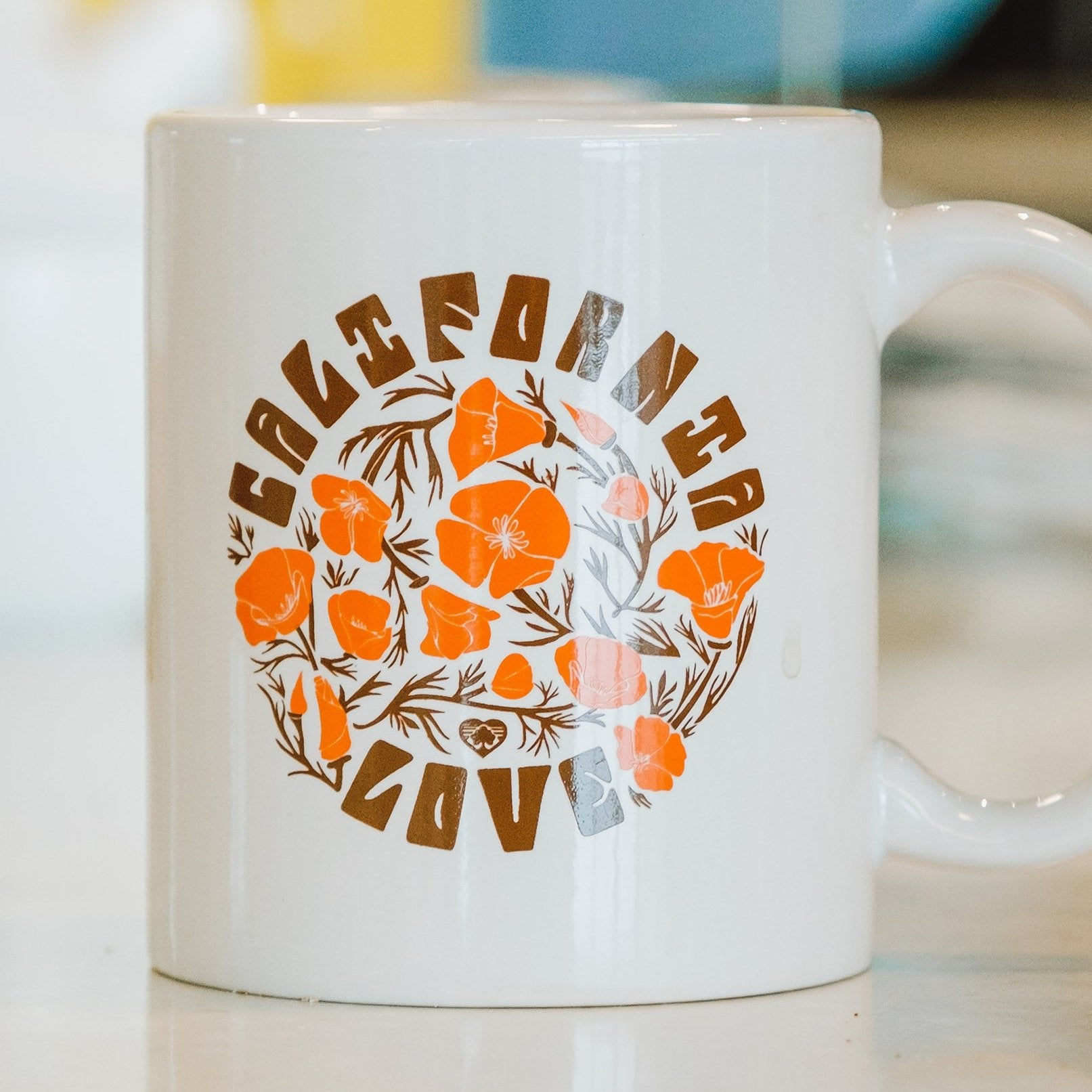 California Poppy Love Mug - Upper Park Clothing - Chico, Ca