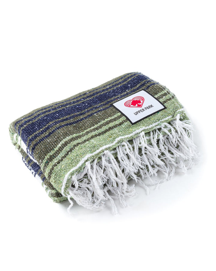 Mexican Blanket Dark Olive/Light Olive/White