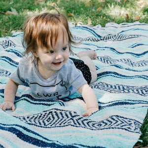 Mexican Blanket Mint/Tan/Navy