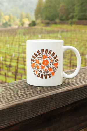 California Poppy Love - Vintage Coffee Mug