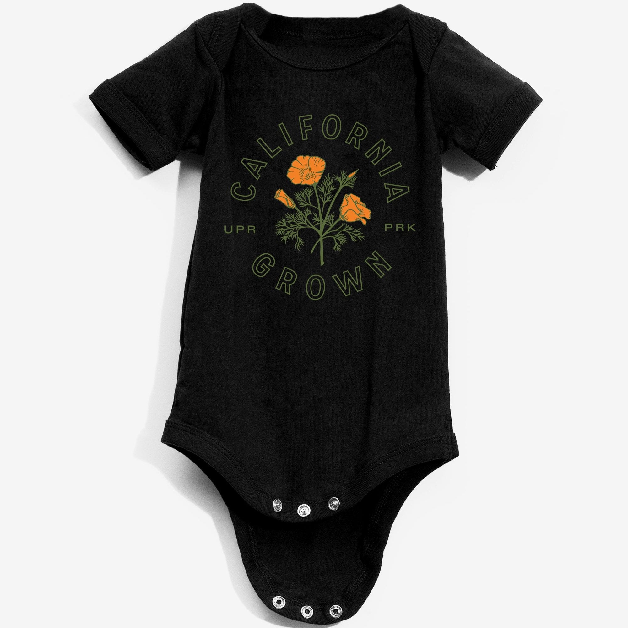 California State With Poppies Hooded Baby Onesie California State With Poppies Hooded Baby Onesie