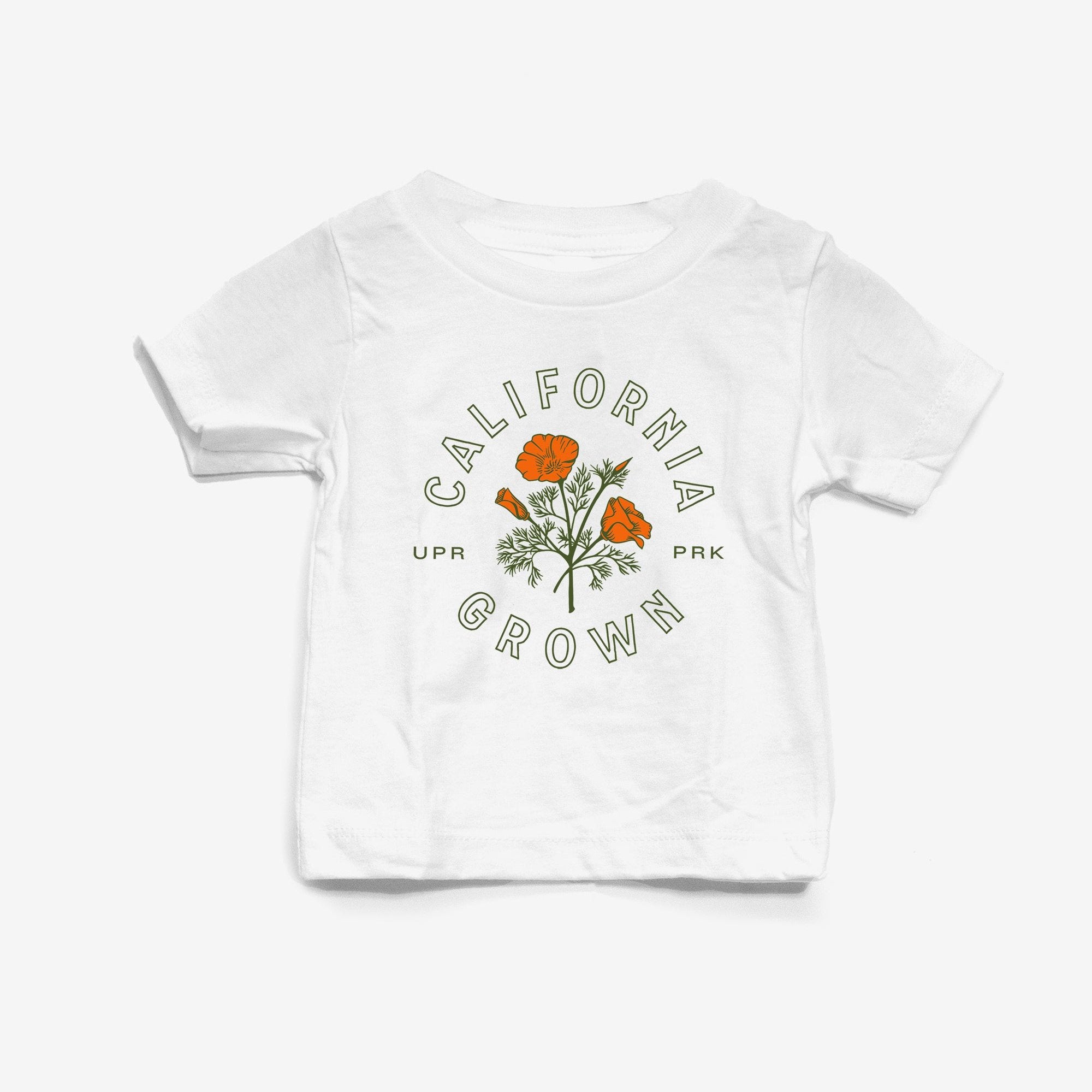 California Grown Baby Shirt - Upper Park Clothing & Provisions Chico, CA - Poppy Flower Tee