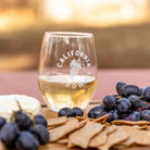 California Grown Wine Glass sitting on table - Upper Park Clothing - Chico, Ca