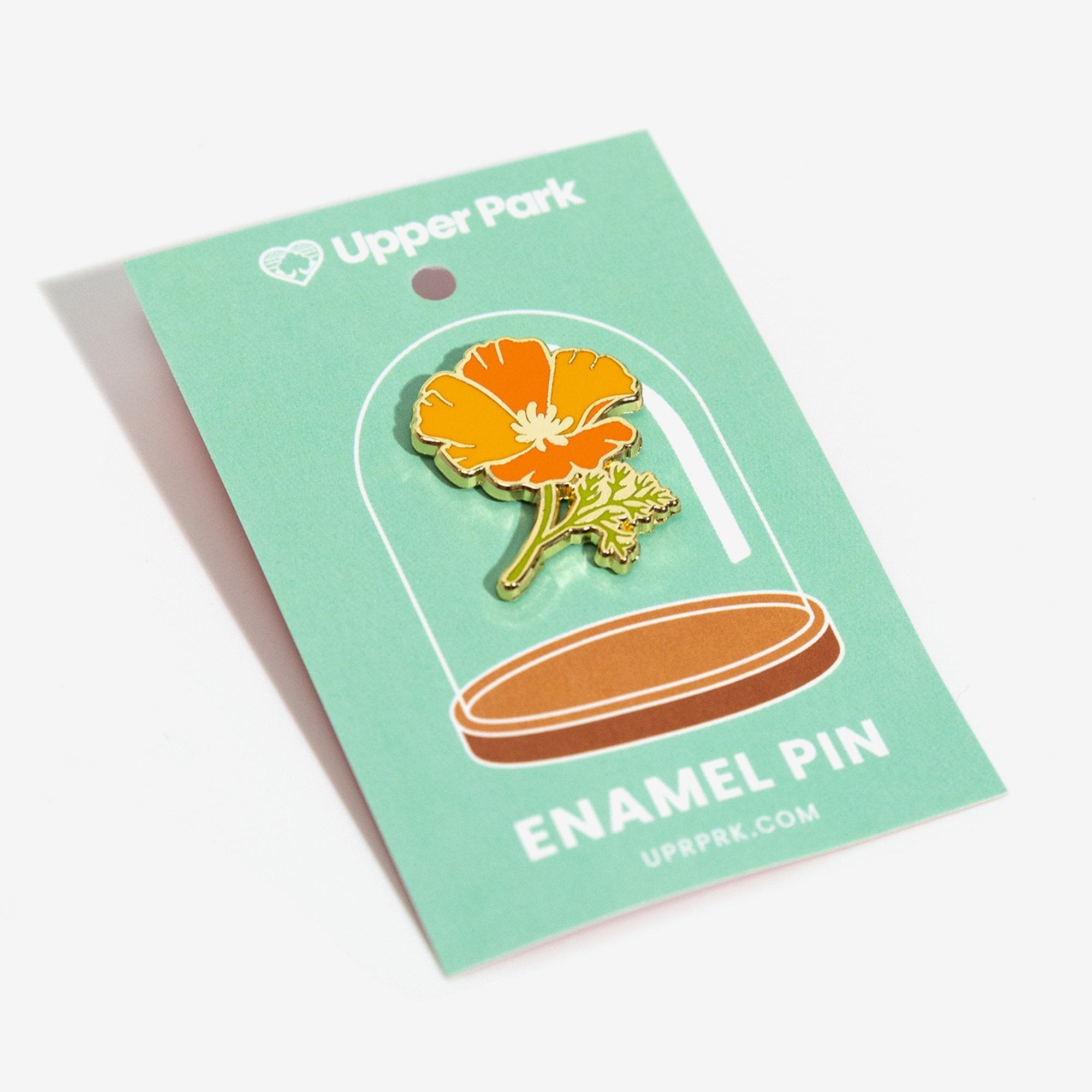 California Poppy Flower Enamel Pin - Upper Park Clothing - Chico, Ca