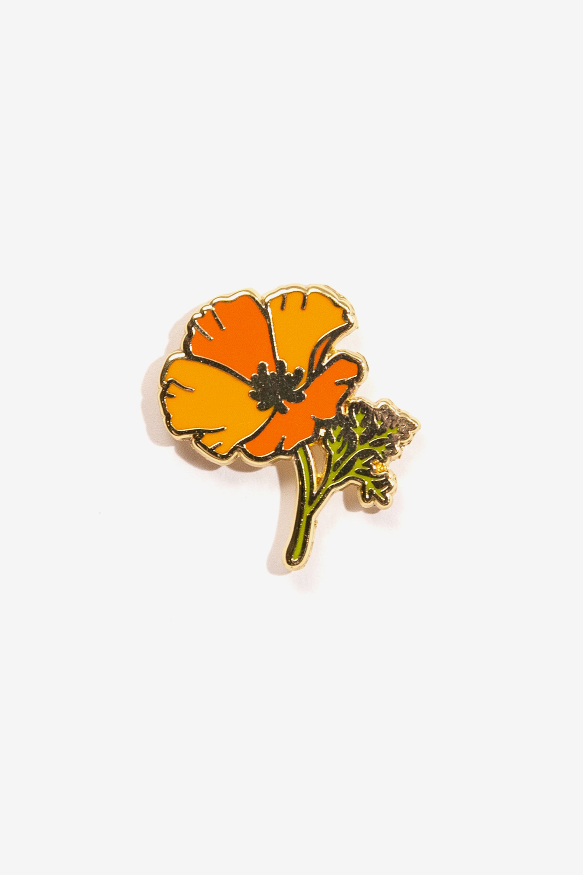 California Poppy Flower Enamel Pin Lapel