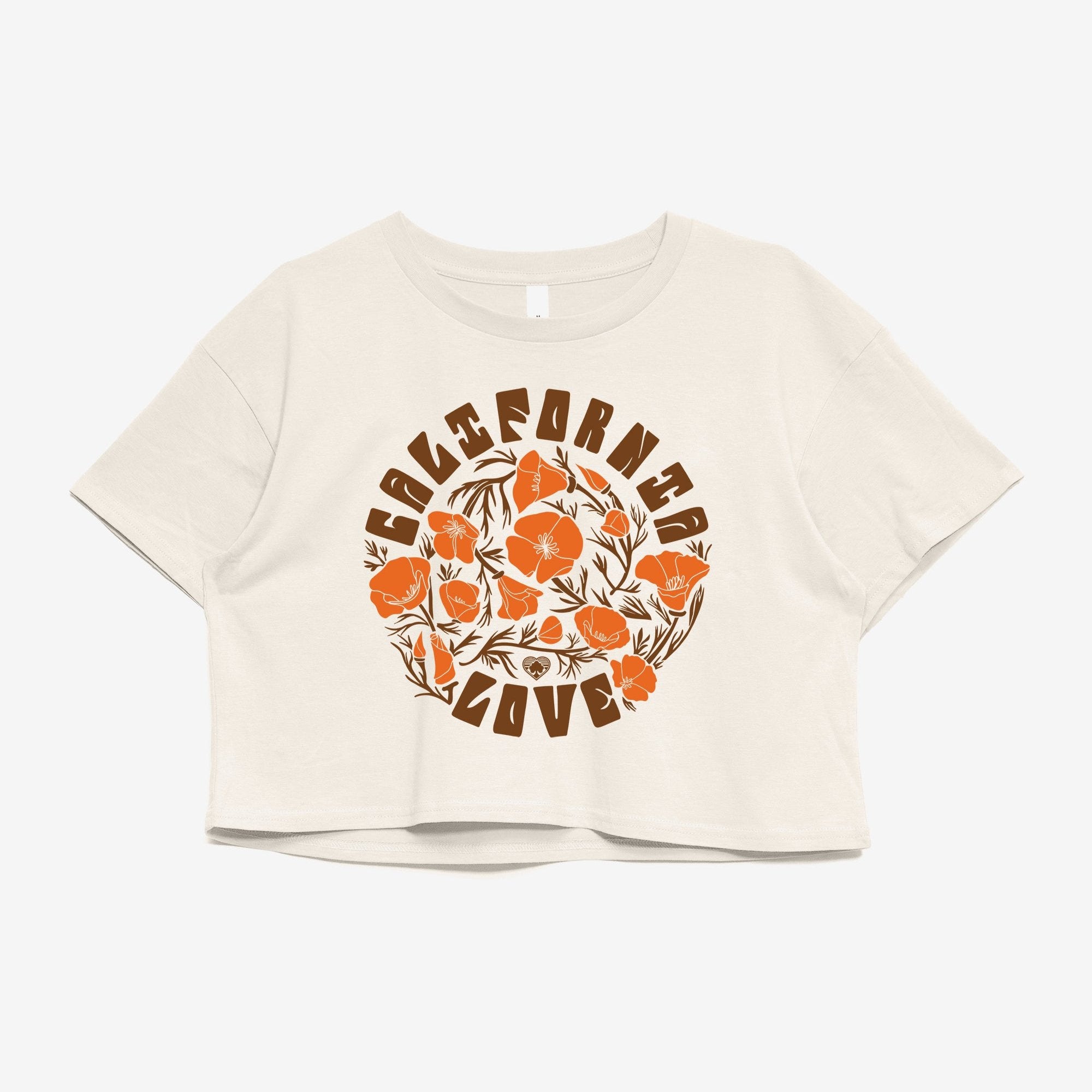 California poppy love crop tee - Upper Park Clothing - Chico, Ca