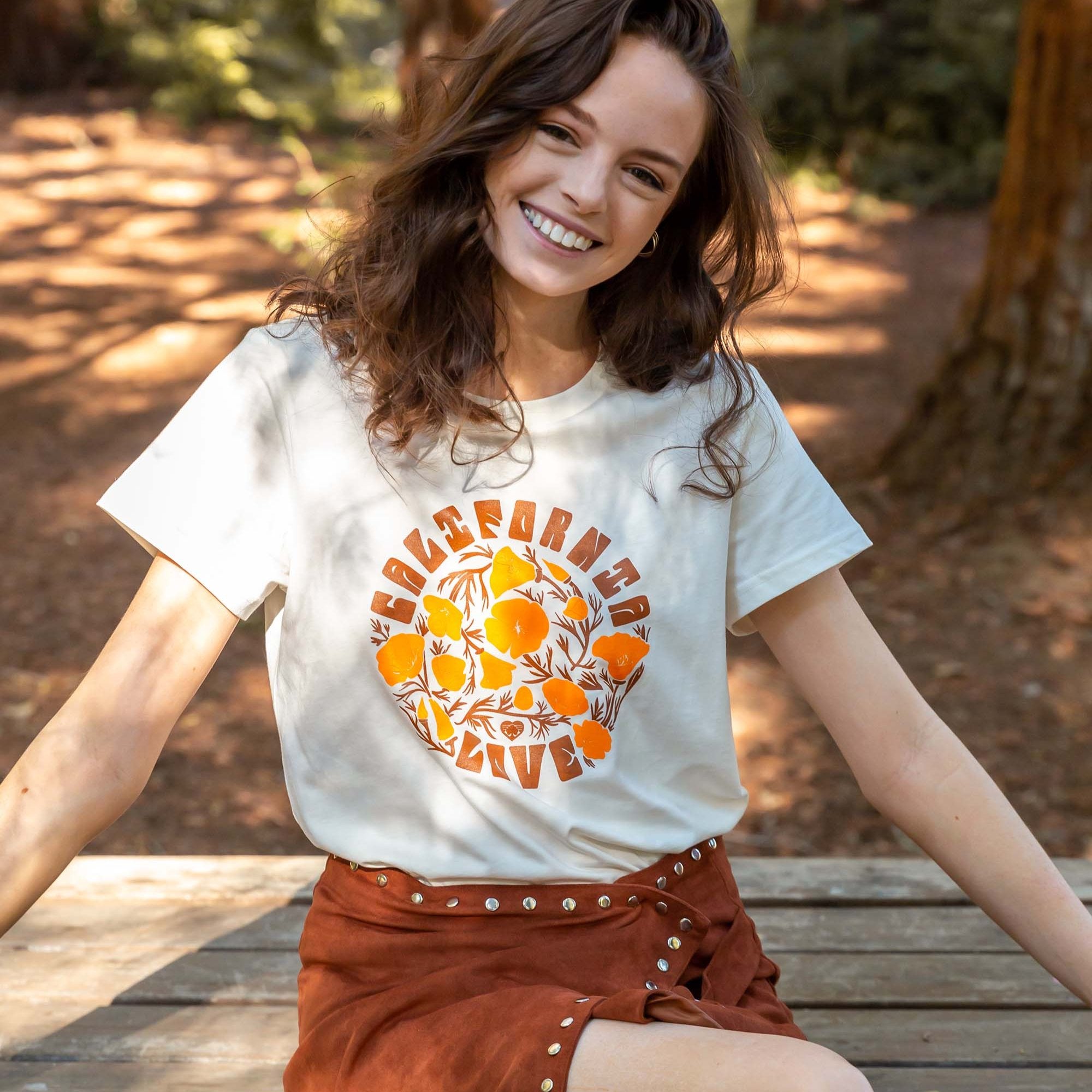 California poppy love routine tee - Bidwell Park - Upper Park Clothing - Chico, Ca