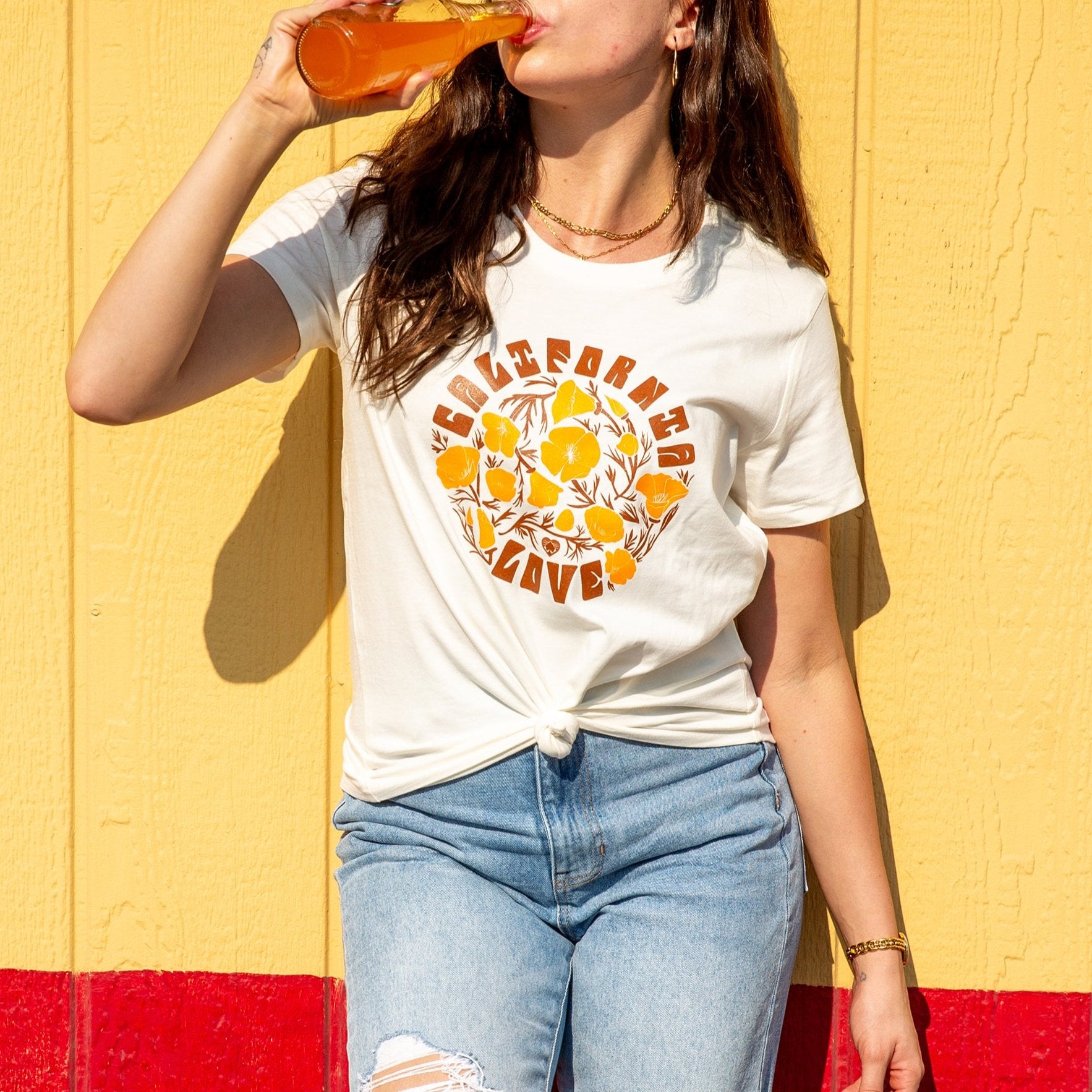 California poppy love routine tee - Upper Park Clothing - Chico, Ca