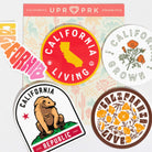 5 California themed stickers in a sticker pack from Upper Park Clothing - Chico, Ca