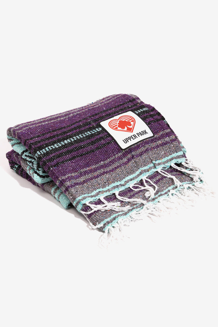 Mexican Blanket - Dark Purple/Mint Green/Charcoal