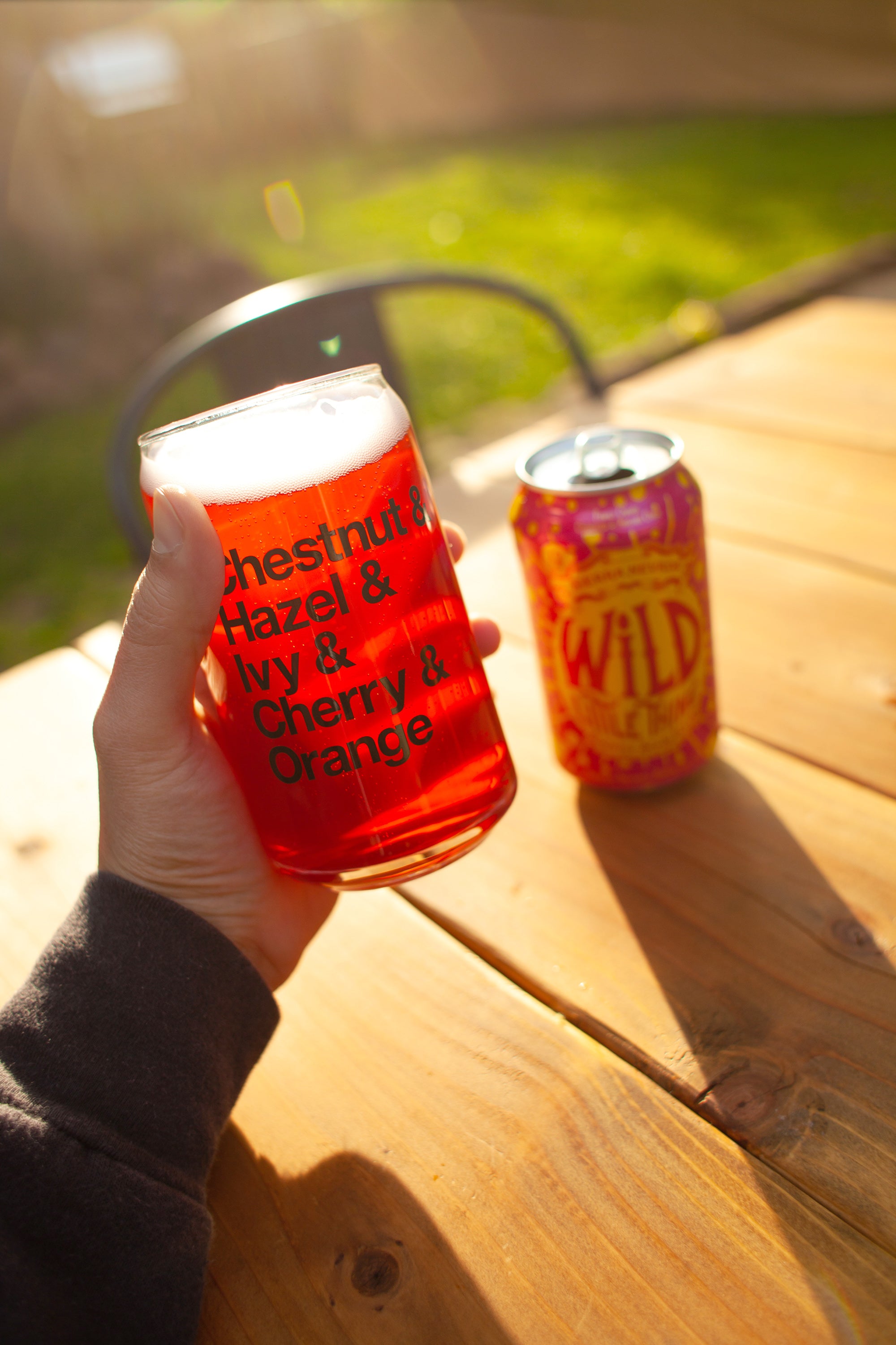 Chico California - Chestnut Hazel Ivy Cherry & Orange Streets beer can glass