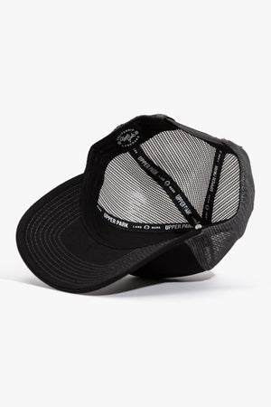 Leather Horizon Label Trucker Hat