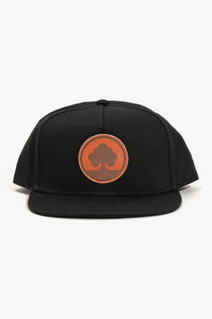 Leather Tree Patch Billy Cap - Black