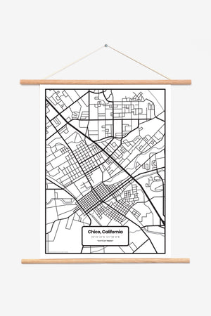 Chico Map Minimal Poster Print