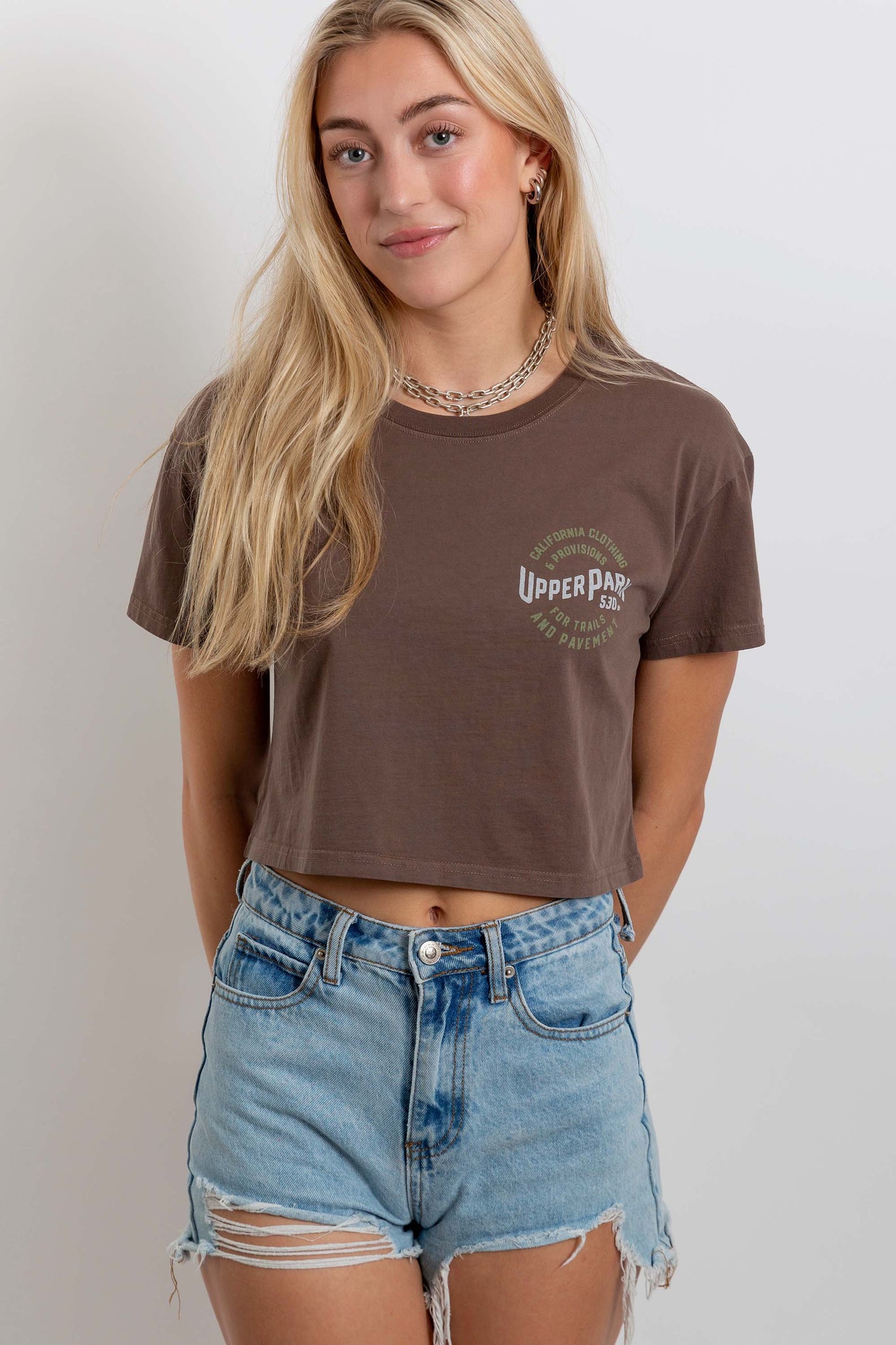Survey Mark Graphic Faded Crop Tee – Upper Park