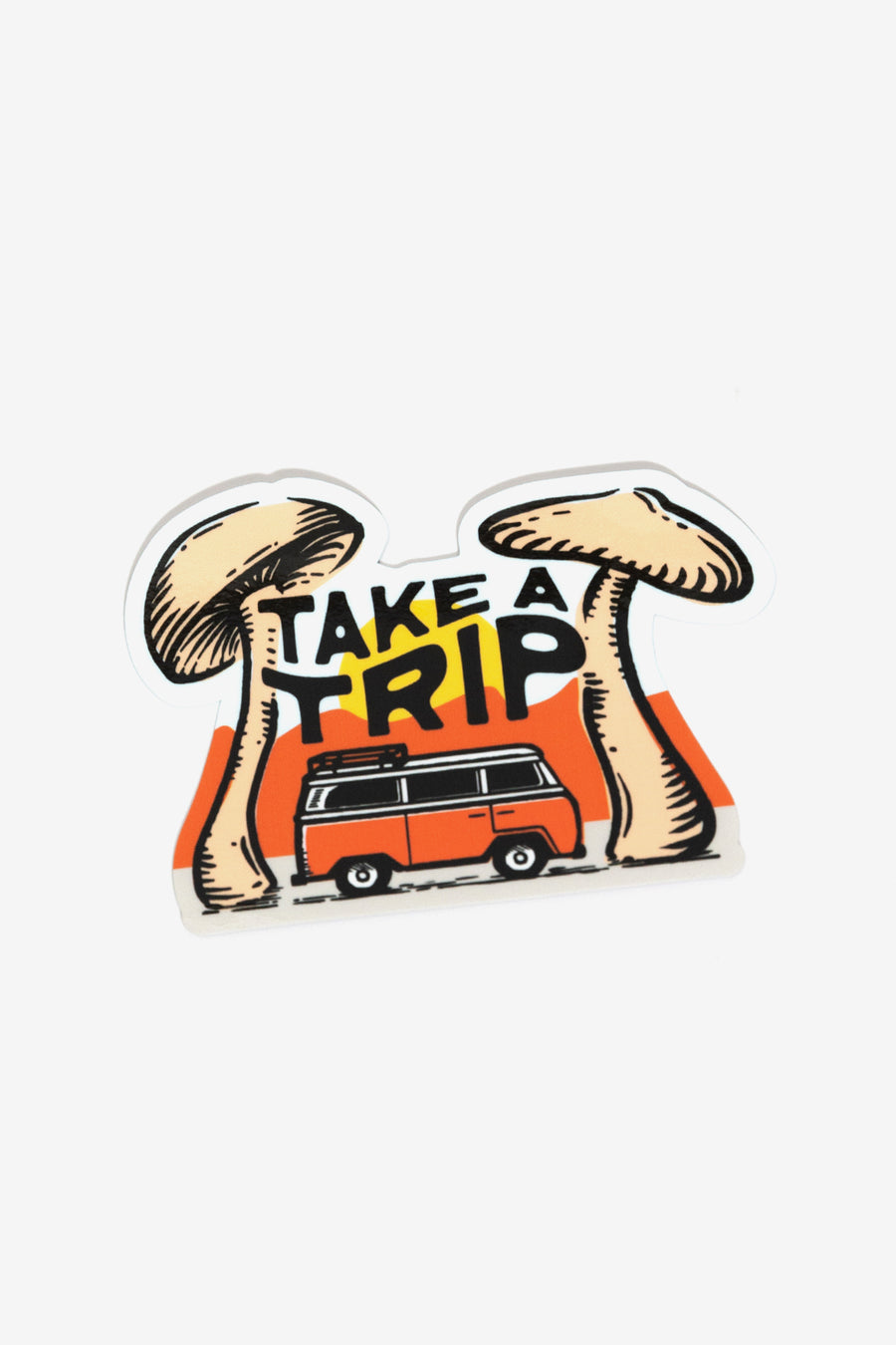 Take a Trip Mushroom Bus Sticker