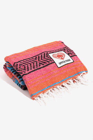Mexican Blanket - Turquoise/Coral/Orange