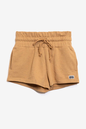 All In Motion Women's Low Rise Ribbed Pocketed Sweat Shorts Brown